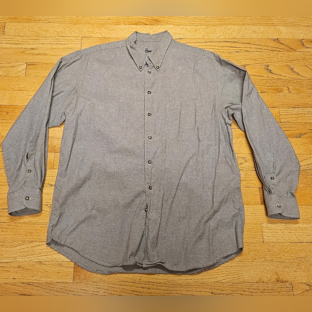 Harrods Men's 100% Cotton Long Sleeve Button Down Shirt Size XL